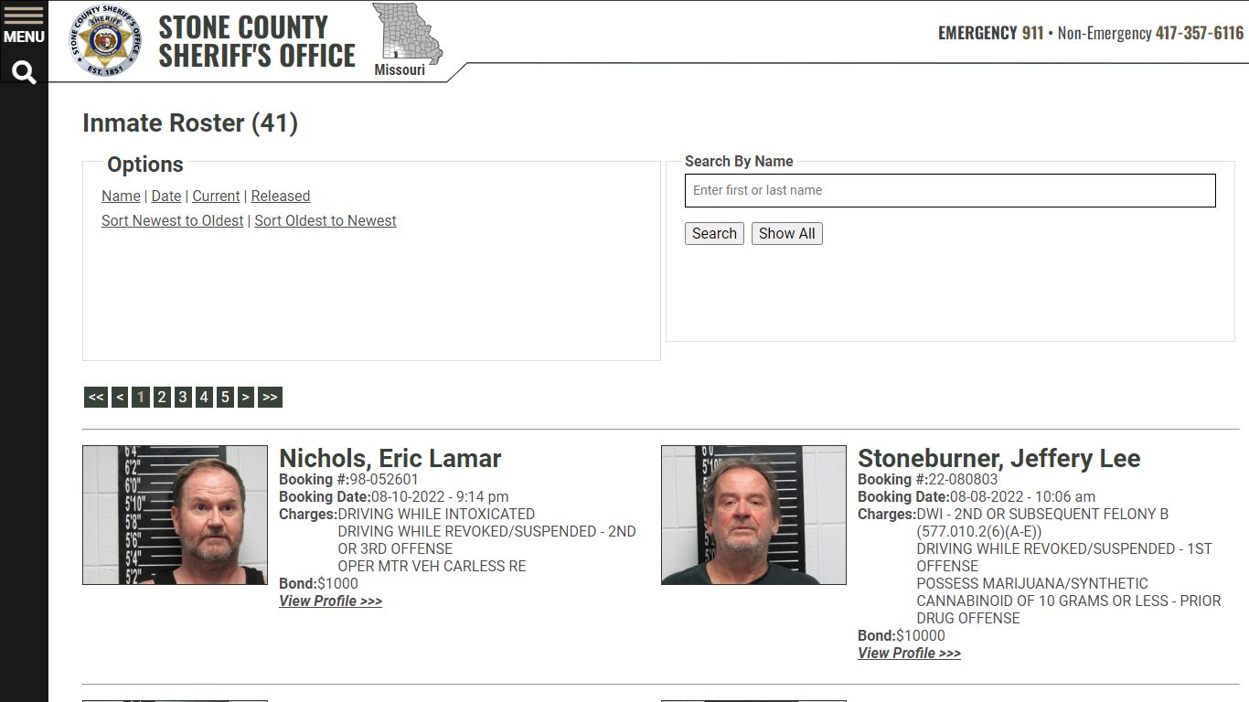 Inmate Roster - Stone County Sheriff's Office